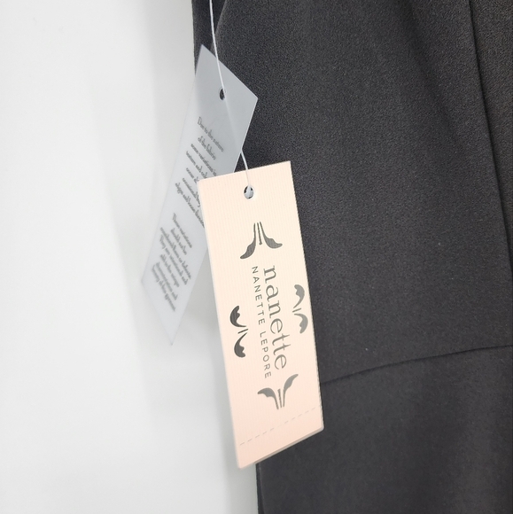 Nanette Lepore NWT Little Black Dress Back Zip V-Neck 12 - Picture 5 of 11